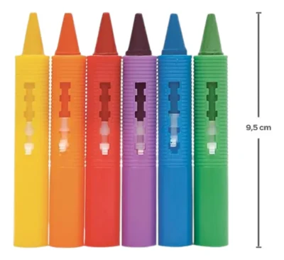 Giz Caneta 6 Cores C/ Esponja Banho Risque E Apague Buba Cor Colorido - Imagem 3